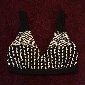 Lands End Womens Bikini Top Underwire Black 8 D